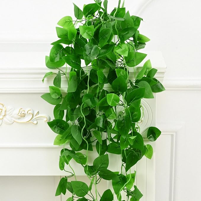 BLEUM CADE 2Pcs Fake Hanging Plants, 9 Branch Artificial Hanging Plant - Image 6