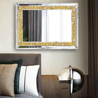 2 Piece Wall Mirrors, Crush Diamond Wall Decor - Image 4