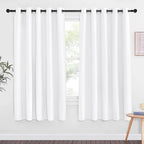 NICETOWN Room Darkening White Curtain 66 inches Long by NICETOWN