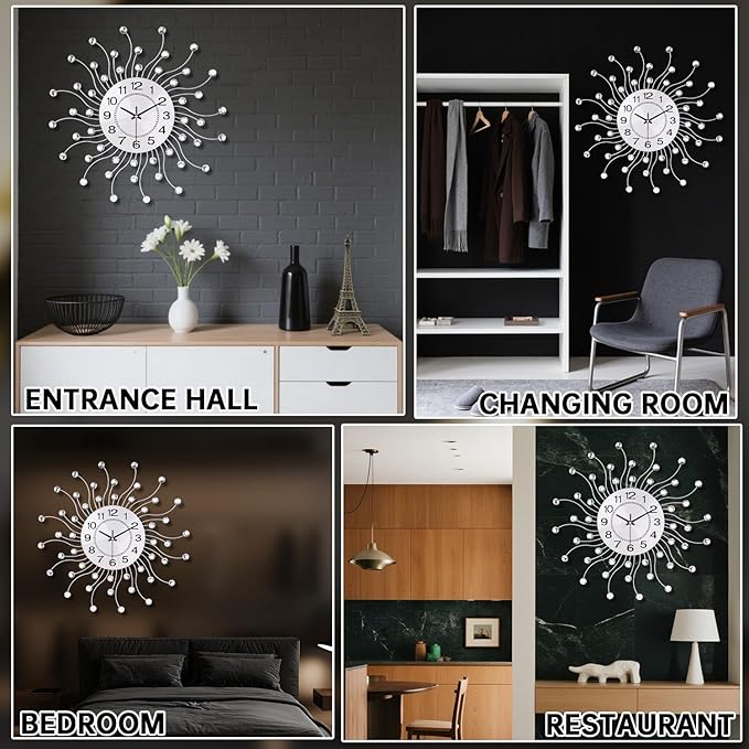Large Wall Clock for Living Room Decor, Quiet Metal Quartz Clocks Modern Dial - Image 5