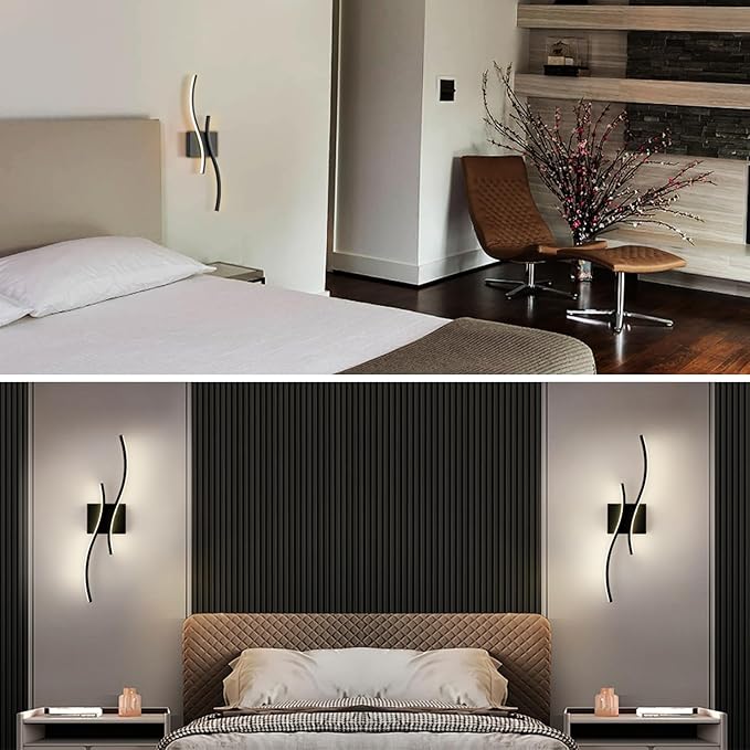 Modern Led Sconce Wall Lighting Indoor 24" Minimalist Industrial Black Wall - Image 2