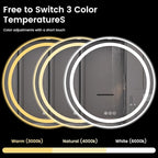 Round LED Bathroom Mirror with Lights, Backlit & Front Lighted, Wall-Mounted - Image 4
