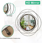 Wall Mirror Mounted Small Round Decorative Mirrors, Circle Metal Art Mirror Home - Image 7