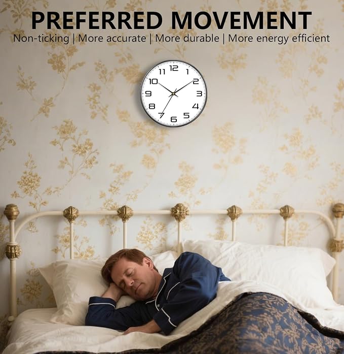 Silent Wall Clock with Extra Large Numbers - Image 4