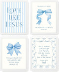 LARTSFRO Coquette Blue Bow Jesus Wall Art Decor Posters, Light Blue Bow Room by Unknown