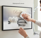 Floating Framed Zen Wall Art, Just Breathe Stone Poster Picture - Image 5