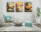 Vintage Farmhouse Sunset Canvas Wall Art - Image 4