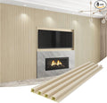 8-Pack WPC Wall Panels 108’’ x 6.1’’ 3D Slat Wall Panel Acoustic Wall Paneling by Unknown
