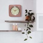 Infinity Instruments Square Retro Wall Clock, Terracotta - Image 4