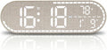Faux Linen LED Digital Wall Clock Large Display, Plug-in Digital Clock by Tikonir