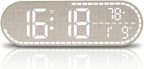 Faux Linen LED Digital Wall Clock Large Display, Plug-in Digital Clock by Tikonir