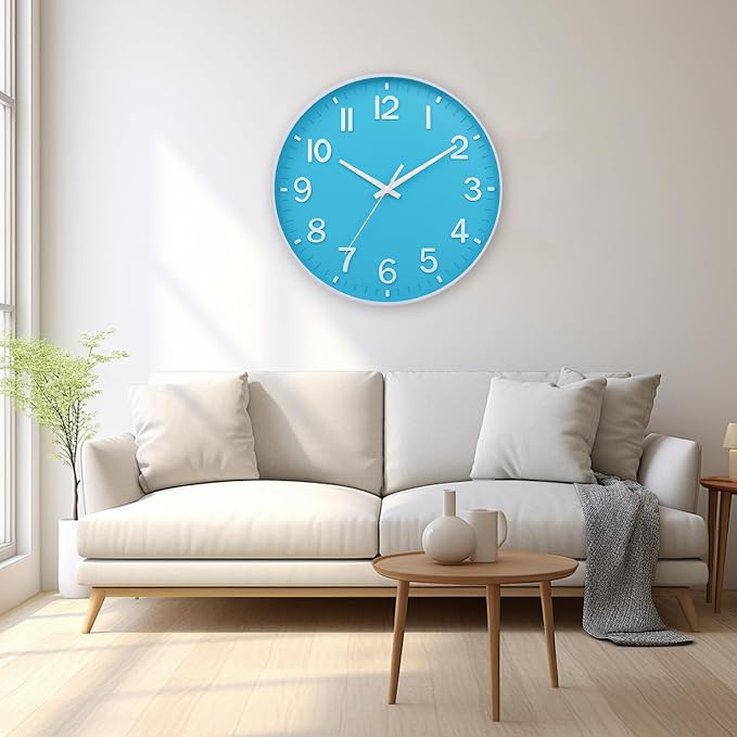 HZDHCLH Wall Clock 3D Numbers Wall ClockBattery-Powered 12-inch Silent Non-Tick - Image 4