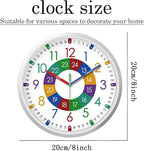 XFM Learning Clock for Kids Silent Non Ticking Battery Operated Colorful - Image 5