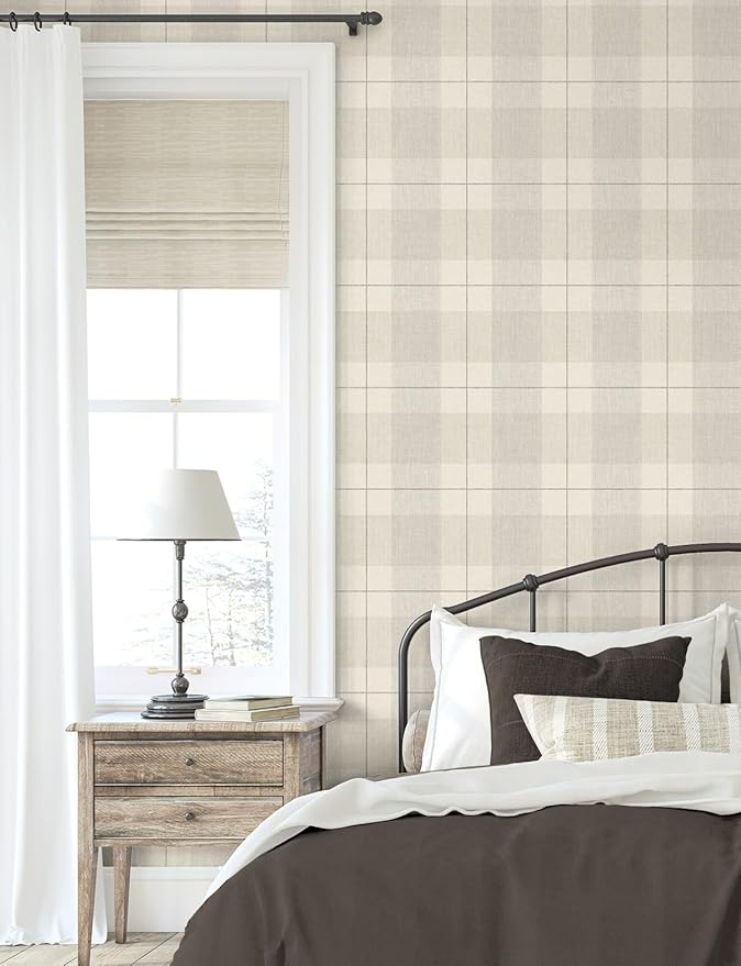 NextWall Lenox Hill Plaid Peel and Stick Wallpaper - Image 2