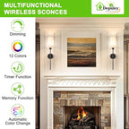 Depuley Battery Operated Wall Sconce: 27" Set of 2 Wireless Wall Lights - Image 2