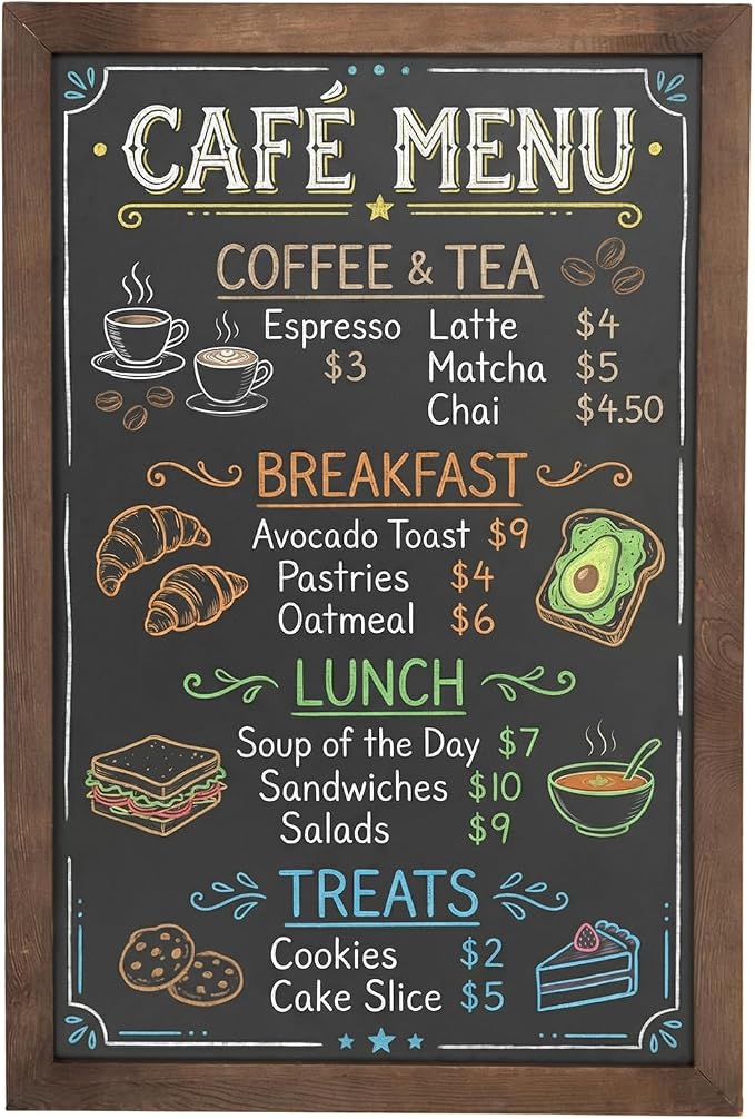 MyGift 35-Inch Wall-Mounted Chalkboard Sign, Vertical/Horizontal Hanging - Image 2