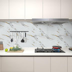 practicalWs Glossy Marble Wallpaper Peel and Stick White/Gold Granite Contact - Image 7