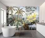-Tropical Botanical Palm Leaf Fabric Wallpaper Living Room Bedroom Bathroom - Image 3