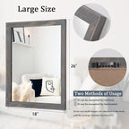 AAZZKANG Wooden Mirror Rectangle Rustic Mirrors - Image 2
