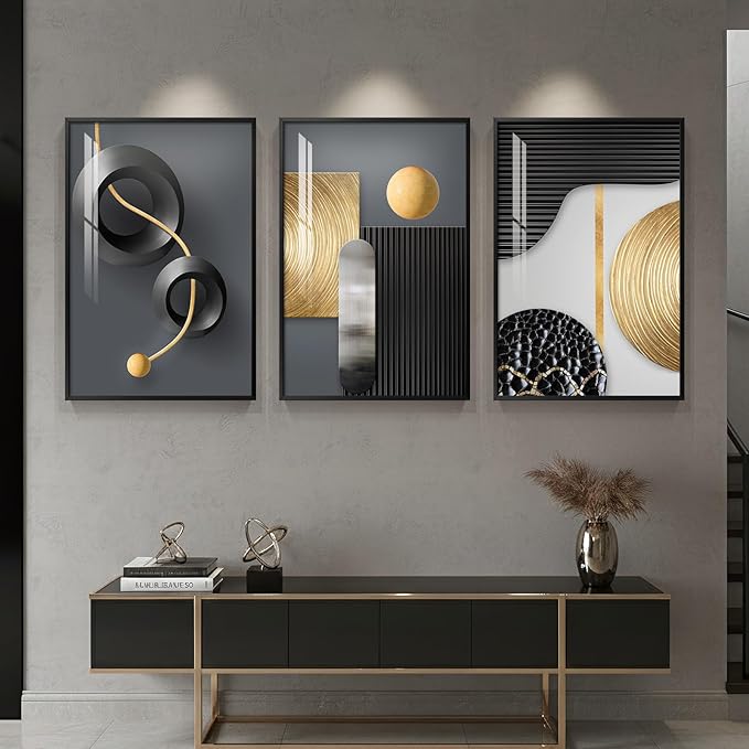 Large Framed Modern Elegant Wall Art - Image 2