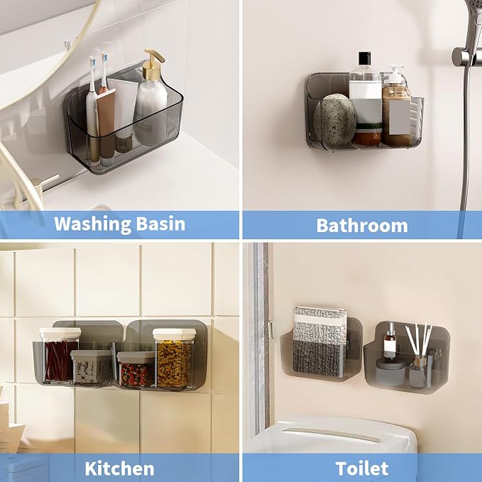 Diesisa 2pc Acrylic Wall Mount Organizer, Adhesive Cabinet Door Organizer - Image 6