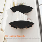 Homode Corner Floating Shelves, 2 Tier Curved Corner Hanging Shelving - Image 5