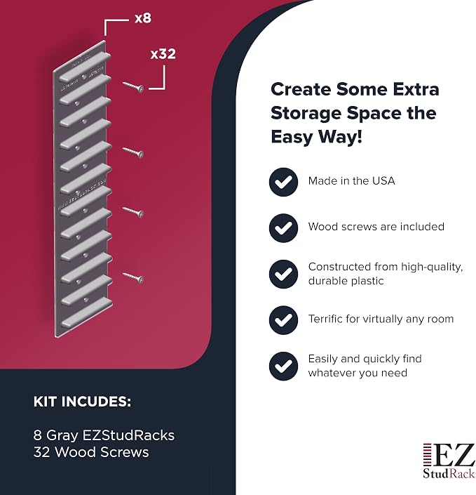 Made in USA EZStudRack Adjustable Shelf Brackets, Your Wood, You Supply It - Image 5