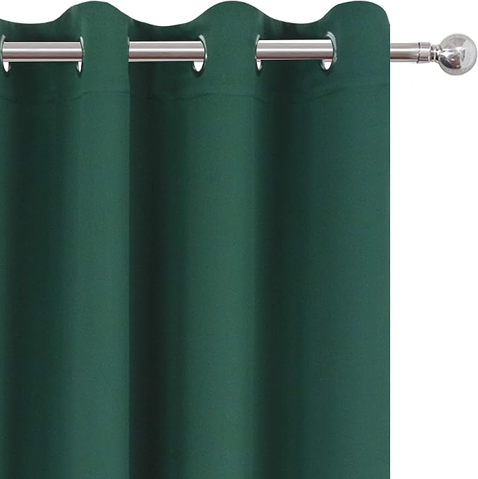 LEMOMO Dark Green Thermal Blackout Curtains/52 x 72 Inch/Set of 2 Panels Room - Image 7