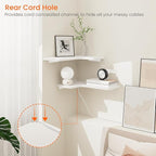 Homode Corner Floating Shelves, L-Shaped Wood Hanging Storage Shelf - Image 5