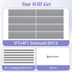 SMARTSTANDARD Heavy Duty PVC Slatwall Panels 4x8 ft, Interlocking Garage Wall - Image 7