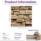 3D Peel and Stick Faux Stone Wall Panels 11.8" x 11.8" 10-Pack, Stone-Look Wall - Image 3