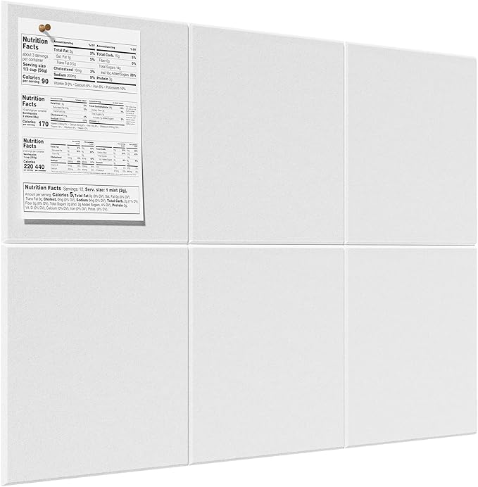MaxGear Large Cork Board for Wall 36" x 24", 6 Pack Felt Wall Tiles by MaxGear