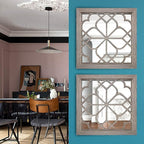 Wocred Set of 4 Mirrors Square Wall Mirror, Gorgeous Rustic Farmhouse Accent - Image 4