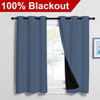 NICETOWN Stone Blue 100% Blackout Curtains 2 Panels Set Burg, Thermal Insulated - Image 2