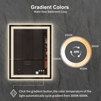 LED Mirror, 28x36 Inch Gradient Front and Backlight Lighted Mirror, 3 Colors - Image 3