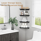 Forbena Black Floating Corner Bookshelf - Image 4