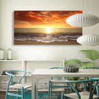 Baisuart S0162 Canvas Prints Wall Art Sunset Ocean Beach Pictures Photo - Image 4