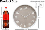 Modern Wall Clocks Battery Operated, 12 inch Silent Non Ticking Analog Clock - Image 3