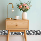 IVN Wallpaper Border Black White Stone Pattern Design 4x196 Inch Peel and Stick - Image 2