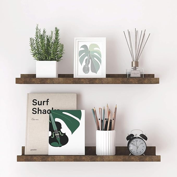 Floating Shelves for Wall Decor, Long Wall Mounted Storage Shelf for Bedroom by Unknown