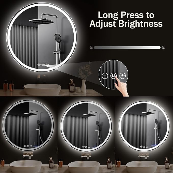 LED Bathroom Mirror 36 Inch Round Bathroom Mirror - Image 7