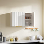 ChooChoo 3-Door Bathroom Wall Cabinet, Fluted Kitchen Wall Cabinet - Image 2