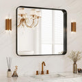 28x32 Inch Black Metal Framed Bathroom Mirror by MYSUNORIA
