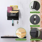 DRASTAR Mail Organizer Wall Mounted, Wooden Mail Sorter & Key Holder - Image 4