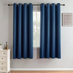 IGEMAEVE Navy Blue Blackout Curtains 72 Inch Length 2 Panels Set, Grommet by IGEMAEVE