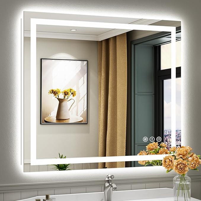 Briivue 40x36 Inch LED Bathroom Mirror by Briivuemodernmirrors
