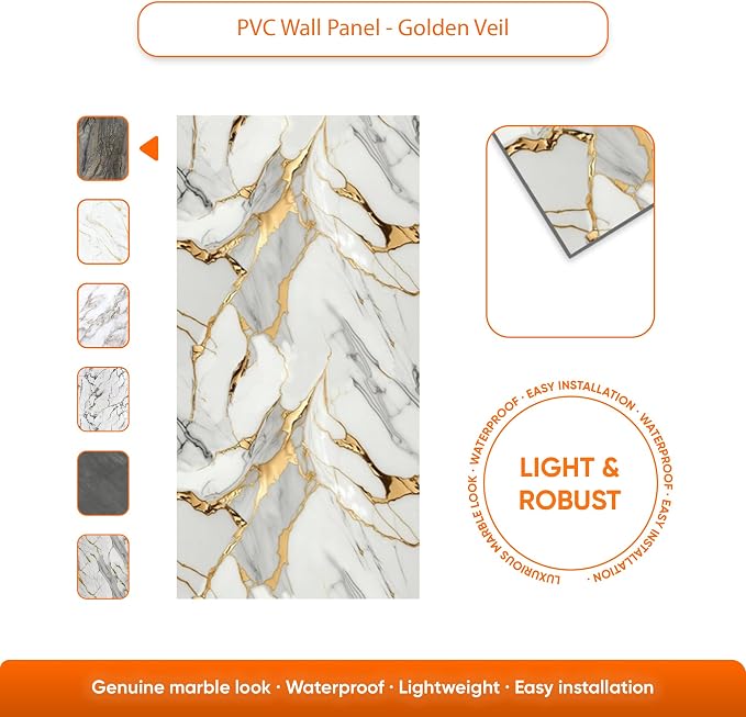 IZODEKOR 4 Pcs 24"x48" PVC Marble Wall Panels - Image 9