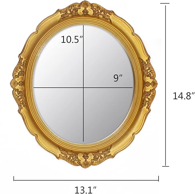 Eaoundm 13.1 x 14.8 inchs Decorative Wall Mirror, Vintage Hanging Mirrors - Image 4