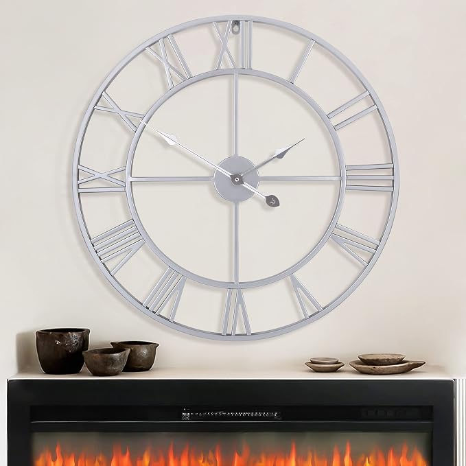 LEIKE 32" Large Modern Wall Clocks, Nearly Silent, Little Ticking, Battery by LEIKEWALLCLOCK