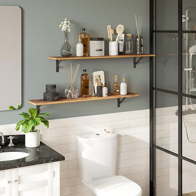 DINZI LVJ Long Wall Shelves, 39.4Inch Wall Mounted Shelves, Extra Large Wall - Image 5